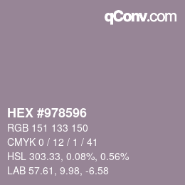 カラーコード: HEX #978596 | qconv.com