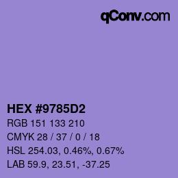 カラーコード: HEX #9785D2 | qconv.com