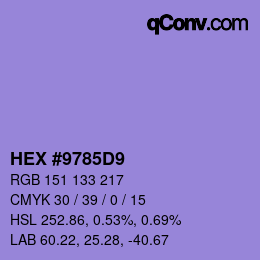 カラーコード: HEX #9785D9 | qconv.com