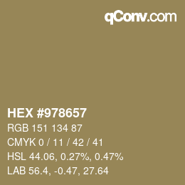 カラーコード: HEX #978657 | qconv.com