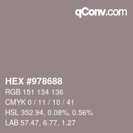 Color code: HEX #978688 | qconv.com