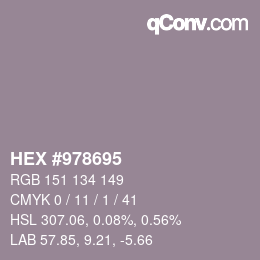 カラーコード: HEX #978695 | qconv.com