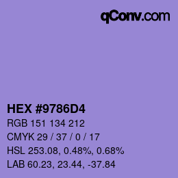 Color code: HEX #9786D4 | qconv.com