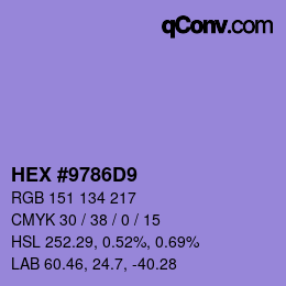 Color code: HEX #9786D9 | qconv.com