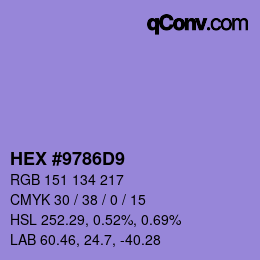 Color code: HEX #9786D9 | qconv.com