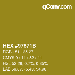 Color code: HEX #97871B | qconv.com