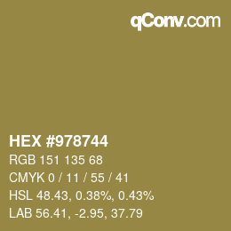 カラーコード: HEX #978744 | qconv.com