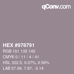 Color code: HEX #978791 | qconv.com