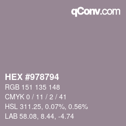 颜色代码: HEX #978794 | qconv.com