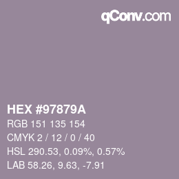 Color code: HEX #97879A | qconv.com