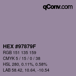 カラーコード: HEX #97879F | qconv.com