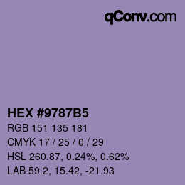 Color code: HEX #9787B5 | qconv.com