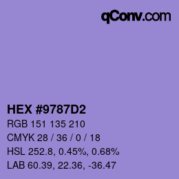 カラーコード: HEX #9787D2 | qconv.com