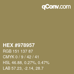 カラーコード: HEX #978957 | qconv.com