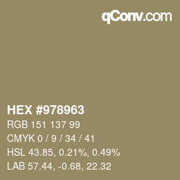 カラーコード: HEX #978963 | qconv.com