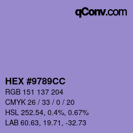 Color code: HEX #9789CC | qconv.com