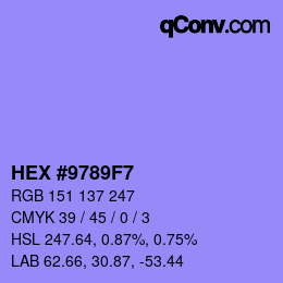 カラーコード: HEX #9789F7 | qconv.com