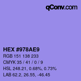 カラーコード: HEX #978AE9 | qconv.com