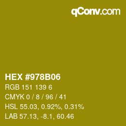 Color code: HEX #978B06 | qconv.com