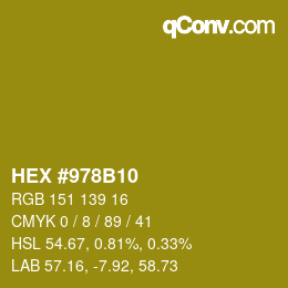 Color code: HEX #978B10 | qconv.com