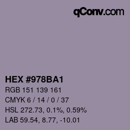 Color code: HEX #978BA1 | qconv.com
