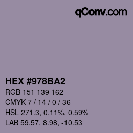 カラーコード: HEX #978BA2 | qconv.com