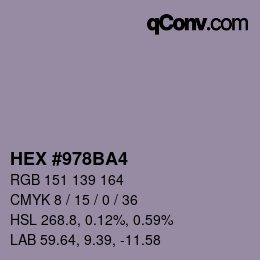Farbcode: HEX #978BA4 | qconv.com