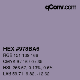 Color code: HEX #978BA6 | qconv.com