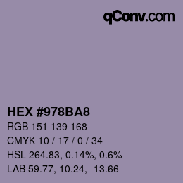 Color code: HEX #978BA8 | qconv.com