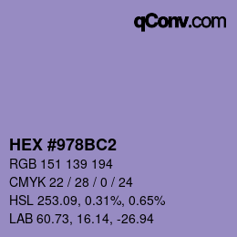 Color code: HEX #978BC2 | qconv.com