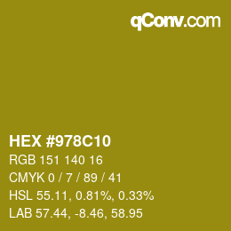 Color code: HEX #978C10 | qconv.com