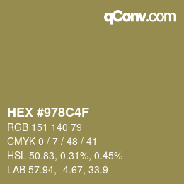 Código de color: HEX #978C4F | qconv.com