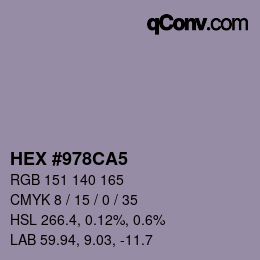 Color code: HEX #978CA5 | qconv.com