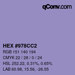 Color code: HEX #978CC2 | qconv.com