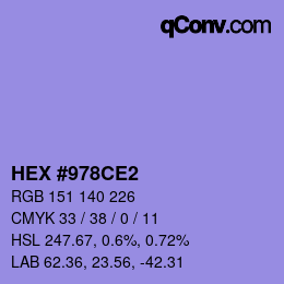 Color code: HEX #978CE2 | qconv.com