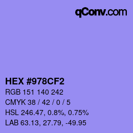カラーコード: HEX #978CF2 | qconv.com