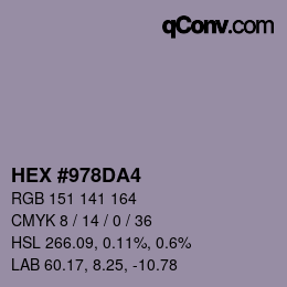 カラーコード: HEX #978DA4 | qconv.com