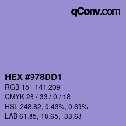 カラーコード: HEX #978DD1 | qconv.com