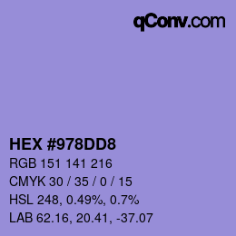 カラーコード: HEX #978DD8 | qconv.com