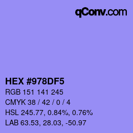 カラーコード: HEX #978DF5 | qconv.com
