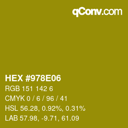カラーコード: HEX #978E06 | qconv.com
