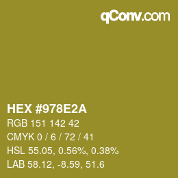Color code: HEX #978E2A | qconv.com