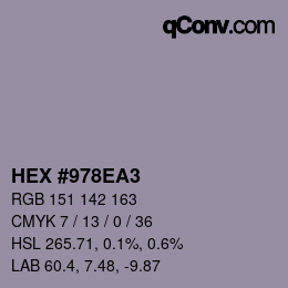 カラーコード: HEX #978EA3 | qconv.com