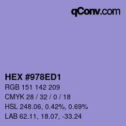 Color code: HEX #978ED1 | qconv.com