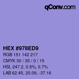 カラーコード: HEX #978ED9 | qconv.com