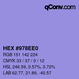 カラーコード: HEX #978EE0 | qconv.com