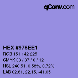 Color code: HEX #978EE1 | qconv.com