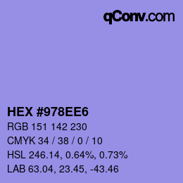 カラーコード: HEX #978EE6 | qconv.com