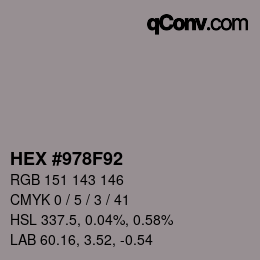 カラーコード: HEX #978F92 | qconv.com