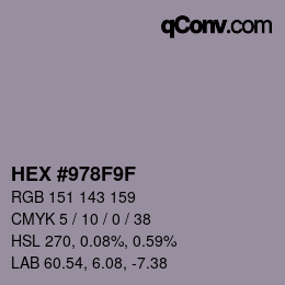 Color code: HEX #978F9F | qconv.com